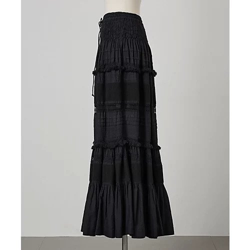 【カオス/Chaos】のガゼットクロススカート 人気、トレンドファッション・服の通販 founy(ファニー) 　ファッション　Fashion　レディースファッション　Fashion for Women　スカート　Skirts　インド　Indian Textile　スペシャル　Special, Limited Edition　スモッキング　Smocking, Gathered Stitching　フリンジ　Fringe, Tassel　レース　Lace, Lace Fabric　other-3|ID: prp329100004602841 ipo3291000000032732550
