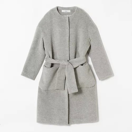【サキ/saqui】の【LEE別注】アルパカウールノーカラーコート(ベルト付き) 人気、トレンドファッション・服の通販 founy(ファニー) 　ファッション　Fashion　レディースファッション　Fashion for Women　アウター　Coat / Outerwear Collection　コート・ロングコート・ピーコート　Long Coats, Peacoats & More　ベルト&ウエストマーク　Belts & Waist Accessories　なめらか　Smooth, Silky Texture　イタリア　Italy　ストール　Stole, Wrap　パッチ　Patch, Appliqué　ポケット　Pocket, Pocket Detail　エレガント 上品　Elegant　別注　Limited Edition, Custom Order　other-3|ID: prp329100004602852 ipo3291000000032732640