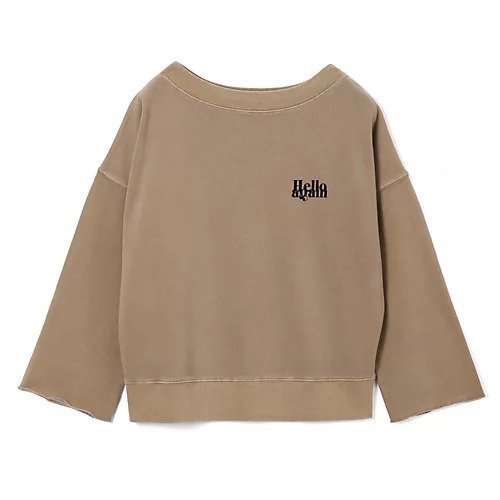 【スアデオ/suadeo】のボートネックロゴスウェット インテリア・キッズ・メンズ・レディースファッション・服の通販 founy(ファニー) 　ファッション　Fashion　レディースファッション　Fashion for Women　トップス・カットソー　Cut & Sew Tops　レディースパーカー・カジュアルフーディー　Casual Hoodies & Sweatshirts　スウェット・クルーネックトップス　Sweatshirts & Crewnecks / Relaxed Fit Sweat Tops　デコルテ　Décolleté, Neckline　ワイド　Wide, Wide Fit　洗える　Machine Washable　ベージュ|ID: prp329100004604749 ipo3291000000032769171