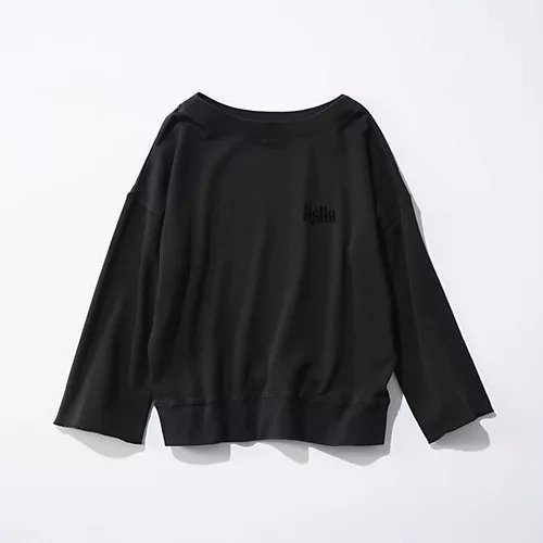 【スアデオ/suadeo】のボートネックロゴスウェット インテリア・キッズ・メンズ・レディースファッション・服の通販 founy(ファニー) 　ファッション　Fashion　レディースファッション　Fashion for Women　トップス・カットソー　Cut & Sew Tops　レディースパーカー・カジュアルフーディー　Casual Hoodies & Sweatshirts　スウェット・クルーネックトップス　Sweatshirts & Crewnecks / Relaxed Fit Sweat Tops　デコルテ　Décolleté, Neckline　ワイド　Wide, Wide Fit　洗える　Machine Washable　ブラック|ID: prp329100004604749 ipo3291000000035918334