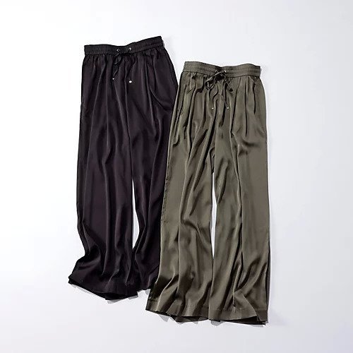 【ドレスハーセルフ/DRESS HERSELF】のワイドパンツ 人気、トレンドファッション・服の通販 founy(ファニー) 　ファッション　Fashion　レディースファッション　Fashion for Women　パンツ　Pants & Trousers　サテン　Satin, Glossy Fabric　ワイド　Wide, Wide Fit　洗える　Machine Washable　other-2|ID: prp329100004604754 ipo3291000000033141421