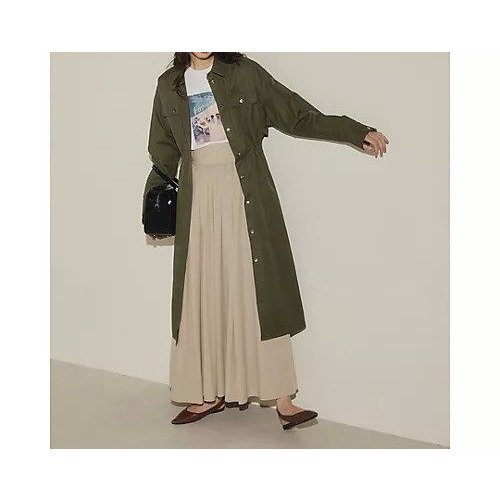 【スアデオ/suadeo】の撥水コート風ワンピース 人気、トレンドファッション・服の通販 founy(ファニー) 　ファッション　Fashion　レディースファッション　Fashion for Women　アウター　Coat / Outerwear Collection　コート・ロングコート・ピーコート　Long Coats, Peacoats & More　洗える　Machine Washable　ストール　Stole, Wrap　スリット　Slit, Slit Detail　デスク　Desk, Work Desk　ドレス　Dress, One-Piece　ドローコード　Drawcord, Drawstring Cord　バランス　Balance, Style Balance　フレア　Flare, Flared　ヨーク　Yoke, Yoke Design　ワーク　Workwear, Utility Style　A/W・秋冬　Autumn/Winter　エレガント 上品　Elegant　ビジネス 仕事 通勤　Business / Work / Commuting　other-2|ID: prp329100004604755 ipo3291000000034594518