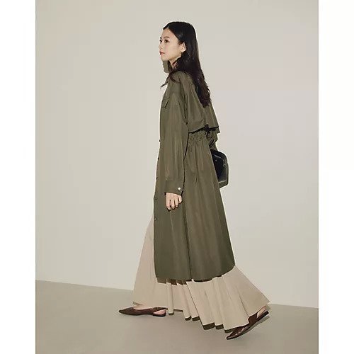 【スアデオ/suadeo】の撥水コート風ワンピース 人気、トレンドファッション・服の通販 founy(ファニー) 　ファッション　Fashion　レディースファッション　Fashion for Women　アウター　Coat / Outerwear Collection　コート・ロングコート・ピーコート　Long Coats, Peacoats & More　洗える　Machine Washable　ストール　Stole, Wrap　スリット　Slit, Slit Detail　デスク　Desk, Work Desk　ドレス　Dress, One-Piece　ドローコード　Drawcord, Drawstring Cord　バランス　Balance, Style Balance　フレア　Flare, Flared　ヨーク　Yoke, Yoke Design　ワーク　Workwear, Utility Style　A/W・秋冬　Autumn/Winter　エレガント 上品　Elegant　ビジネス 仕事 通勤　Business / Work / Commuting　other-3|ID: prp329100004604755 ipo3291000000034605024