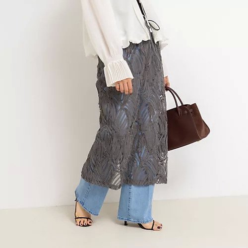 【リエミラー/Rie Miller】の《セットアップ対応》チュール刺繍タイトスカート 人気、トレンドファッション・服の通販 founy(ファニー) 　ファッション　Fashion　レディースファッション　Fashion for Women　セットアップ　Matching Sets　スカート・ミニ/ミディ/マキシ　Skirts / Mini, Midi & Maxi Skirts　2025年　2025　2025-2026秋冬・A/W　Autumn/Winter 2025–26 AW25–26　おすすめ　Recommended / Our Picks　カーディガン　Cardigan, Knitwear　シアー　Sheer, See-Through　セットアップ　Set-Up, Coordinated Outfit　タイトスカート　Pencil Skirt, Tight Skirt　チュール　Tulip, Tulip Motif　デニム　Denim, Jeans Material　トレンド　Trend, Trending Now　リボン　Ribbon, Bow　 other-1|ID: prp329100004604828 ipo3291000000032770720