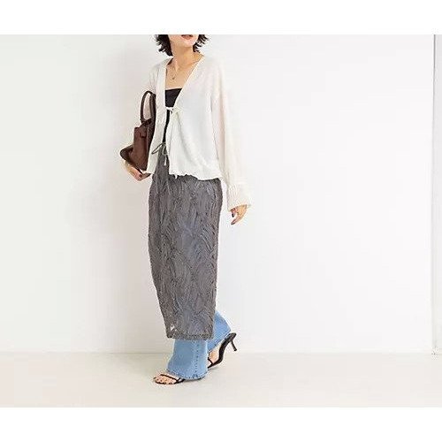 【リエミラー/Rie Miller】の《セットアップ対応》チュール刺繍タイトスカート 人気、トレンドファッション・服の通販 founy(ファニー) 　ファッション　Fashion　レディースファッション　Fashion for Women　セットアップ　Matching Sets　スカート・ミニ/ミディ/マキシ　Skirts / Mini, Midi & Maxi Skirts　2025年　2025　2025-2026秋冬・A/W　Autumn/Winter 2025–26 AW25–26　おすすめ　Recommended / Our Picks　カーディガン　Cardigan, Knitwear　シアー　Sheer, See-Through　セットアップ　Set-Up, Coordinated Outfit　タイトスカート　Pencil Skirt, Tight Skirt　チュール　Tulip, Tulip Motif　デニム　Denim, Jeans Material　トレンド　Trend, Trending Now　リボン　Ribbon, Bow　other-3|ID: prp329100004604828 ipo3291000000032770730