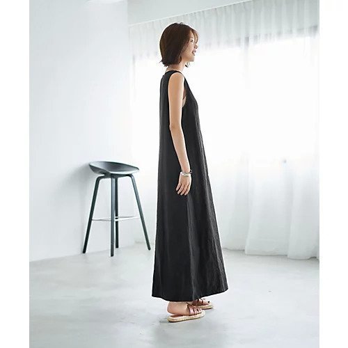 【スタイルデリ/STYLE DELI】の麻100%Vネック縦ハギワンピース 人気、トレンドファッション・服の通販 founy(ファニー) 　ファッション　Fashion　レディースファッション　Fashion for Women　ワンピース　Dresses　イエロー　Yellow　インナー　Innerwear　春　Spring　くるぶし　Ankle-Length　カットソー　Cut and Sewn Top　吸水　Absorbent, Quick-Dry　シンプル　Simple, Minimal　スリット　Slit, Slit Detail　タンク　Tank Top, Sleeveless Top　ネップ　Nepp, Slub Yarn　ノースリーブ　Sleeveless, No-Sleeve　パターン　Pattern, Design Print　フロント　Front, Front Design　ポケット　Pocket, Pocket Detail　半袖　Short Sleeve, Half Sleeve　リネン　Linen, Linen Fabric　ロング　Long, Long-Length　S/S・春夏　SS, Spring/Summer, Warm Season　夏　Summer　other-3|ID: prp329100004604831 ipo3291000000032770755