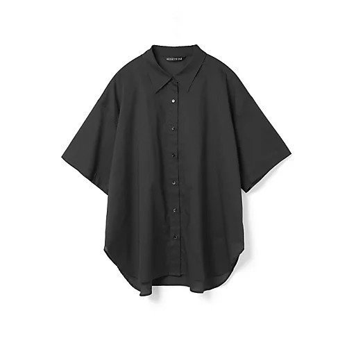 【ミズイロ インド/mizuiro ind】のハーフスリーブワイドシャツ インテリア・キッズ・メンズ・レディースファッション・服の通販 founy(ファニー) 　ファッション　Fashion　レディースファッション　Fashion for Women　トップス・カットソー　Cut & Sew Tops　シャツ・ブラウス・オフィスカジュアル　Elegant Blouses & Button-Ups　シンプル　Simple, Minimal　ベーシック　Basic, Essential　ワイド　Wide, Wide Fit　ブラック|ID: prp329100004606299 ipo3291000000032851111