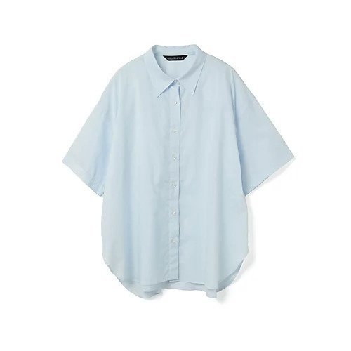 【ミズイロ インド/mizuiro ind】のハーフスリーブワイドシャツ インテリア・キッズ・メンズ・レディースファッション・服の通販 founy(ファニー) 　ファッション　Fashion　レディースファッション　Fashion for Women　トップス・カットソー　Cut & Sew Tops　シャツ・ブラウス・オフィスカジュアル　Elegant Blouses & Button-Ups　シンプル　Simple, Minimal　ベーシック　Basic, Essential　ワイド　Wide, Wide Fit　ライトブルー|ID: prp329100004606299 ipo3291000000032851129