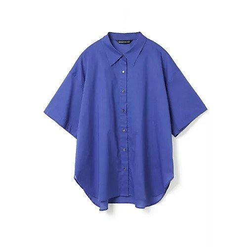 【ミズイロ インド/mizuiro ind】のハーフスリーブワイドシャツ インテリア・キッズ・メンズ・レディースファッション・服の通販 founy(ファニー) 　ファッション　Fashion　レディースファッション　Fashion for Women　トップス・カットソー　Cut & Sew Tops　シャツ・ブラウス・オフィスカジュアル　Elegant Blouses & Button-Ups　シンプル　Simple, Minimal　ベーシック　Basic, Essential　ワイド　Wide, Wide Fit　ブルー|ID: prp329100004606299 ipo3291000000032851134