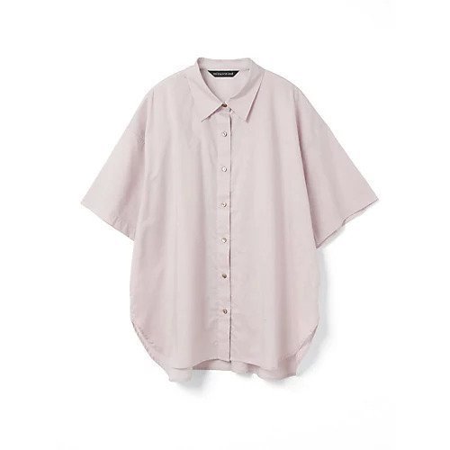 【ミズイロ インド/mizuiro ind】のハーフスリーブワイドシャツ インテリア・キッズ・メンズ・レディースファッション・服の通販 founy(ファニー) 　ファッション　Fashion　レディースファッション　Fashion for Women　トップス・カットソー　Cut & Sew Tops　シャツ・ブラウス・オフィスカジュアル　Elegant Blouses & Button-Ups　シンプル　Simple, Minimal　ベーシック　Basic, Essential　ワイド　Wide, Wide Fit　ピンク|ID: prp329100004606299 ipo3291000000032851139