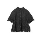 【ミズイロ インド/mizuiro ind】のワッシャープリーツフレアチェックシャツ ブラック|ID:prp329100004606300