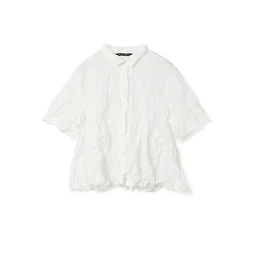 【ミズイロ インド/mizuiro ind】のワッシャープリーツフレアチェックシャツ インテリア・キッズ・メンズ・レディースファッション・服の通販 founy(ファニー) 　ファッション　Fashion　レディースファッション　Fashion for Women　トップス・カットソー　Cut & Sew Tops　シャツ・ブラウス・オフィスカジュアル　Elegant Blouses & Button-Ups　コンパクト　Compact, Small Size　ストライプ　Stripe, Striped Pattern　チェック　Check, Plaid, Tartan　ワッシャー　Washer, Crinkled Finish　無地　Plain, Solid Color　オフホワイト|ID: prp329100004606300 ipo3291000000032851232