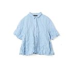【ミズイロ インド/mizuiro ind】のワッシャープリーツフレアチェックシャツ ブルー|ID:prp329100004606300