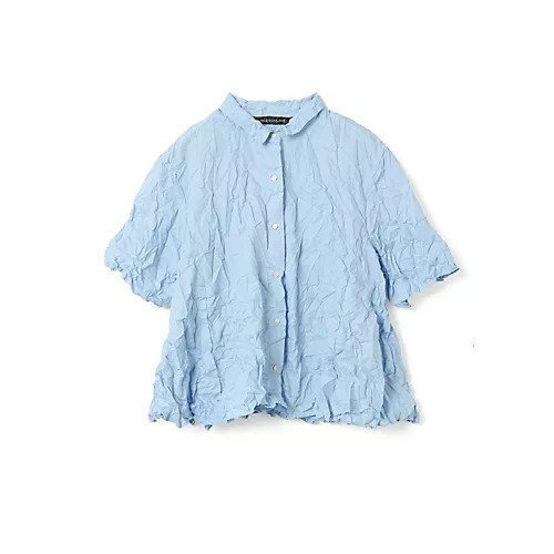 【ミズイロ インド/mizuiro ind】のワッシャープリーツフレアチェックシャツ インテリア・キッズ・メンズ・レディースファッション・服の通販 founy(ファニー) 　ファッション　Fashion　レディースファッション　Fashion for Women　トップス・カットソー　Cut & Sew Tops　シャツ・ブラウス・オフィスカジュアル　Elegant Blouses & Button-Ups　コンパクト　Compact, Small Size　ストライプ　Stripe, Striped Pattern　チェック　Check, Plaid, Tartan　ワッシャー　Washer, Crinkled Finish　無地　Plain, Solid Color　ブルー|ID: prp329100004606300 ipo3291000000032851236