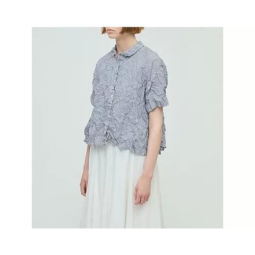 【ミズイロ インド/mizuiro ind】のワッシャープリーツフレアチェックシャツ 人気、トレンドファッション・服の通販 founy(ファニー) 　ファッション　Fashion　レディースファッション　Fashion for Women　トップス・カットソー　Cut & Sew Tops　シャツ・ブラウス・オフィスカジュアル　Elegant Blouses & Button-Ups　コンパクト　Compact, Small Size　ストライプ　Stripe, Striped Pattern　チェック　Check, Plaid, Tartan　ワッシャー　Washer, Crinkled Finish　無地　Plain, Solid Color　other-2|ID: prp329100004606300 ipo3291000000032851254