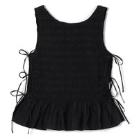 【ガニー/GANNI】のCotton Poplin Smock Tie String Top 人気、トレンドファッション・服の通販 founy(ファニー) ファッション Fashion レディースファッション Fashion for Women ワンピース Dresses 2025年 2025 2025-2026秋冬・A/W Autumn/Winter 2025–26 AW25–26 アクセサリー Fashion Accessories シャーリング Shirring, Ruched ノースリーブ Sleeveless, No-Sleeve フェミニン Feminine, Girly フリル Frill, Ruffle リボン Ribbon, Bow 洗える Machine Washable |ID:prp329100004607973