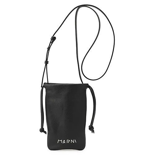 【マルニ/MARNI】のCROSS BODY PHONE HOLDER インテリア・キッズ・メンズ・レディースファッション・服の通販 founy(ファニー) 　ファッション　Fashion　レディースファッション　Fashion for Women　2025年　2025　2025-2026秋冬・A/W　Autumn/Winter 2025–26 AW25–26　スマホケース　Smartphone Case　ラップ　Wrap, Wrap Design　巾着　Drawstring Bag, Kinchaku　BLACK|ID: prp329100004608010 ipo3291000000034366657