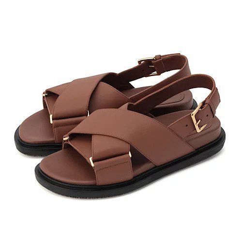 【マルニ/MARNI】のFB CRISCROSS SANDAL インテリア・キッズ・メンズ・レディースファッション・服の通販 founy(ファニー) 　ファッション　Fashion　レディースファッション　Fashion for Women　2025年　2025　2025-2026秋冬・A/W　Autumn/Winter 2025–26 AW25–26　サンダル　Sandals, Summer Shoes　フラット　Flat, Flat Shoes　GOLD BROWN|ID: prp329100004608014 ipo3291000000032918151