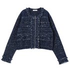【スアデオ/suadeo】のツイード風ニットジャケット ブルー|ID:prp329100004608027