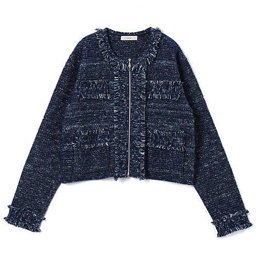 【スアデオ/suadeo】のツイード風ニットジャケット インテリア・キッズ・メンズ・レディースファッション・服の通販 founy(ファニー) 　ファッション　Fashion　レディースファッション　Fashion for Women　アウター　Coat / Outerwear Collection　レディースジャケット・軽アウター　Jackets　アクリル　Acrylic Material　ジャケット　Jacket, Outerwear　ツイード　Twill, Twill Weave　エレガント 上品　Elegant　ブルー|ID: prp329100004608027 ipo3291000000032918537