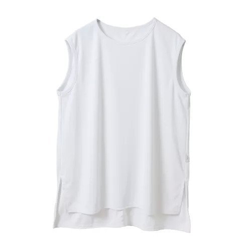 【ジュリエ/Julier】のフィールフライスノースリーブトップス インテリア・キッズ・メンズ・レディースファッション・服の通販 founy(ファニー) 　ファッション　Fashion　レディースファッション　Fashion for Women　トップス・カットソー　Cut & Sew Tops　キャミソール&ノースリーブ　Camisoles & Sleeveless Tops　スリット　Slit, Slit Detail　ノースリーブ　Sleeveless, No-Sleeve　ヨガ　Yoga, Yoga Wear　ラベンダー　Lavender　吸水　Absorbent, Quick-Dry　夏　Summer　ホワイト|ID: prp329100004609849 ipo3291000000035918711