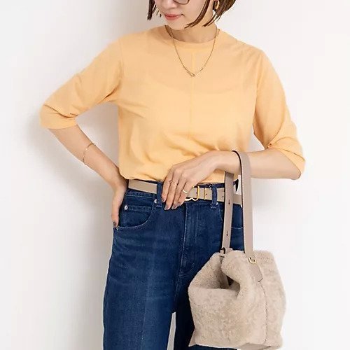 【ノーリーズ/NOLLEY'S】の綿ナイロンシアー6分袖プルオーバーカットソー インテリア・キッズ・メンズ・レディースファッション・服の通販 founy(ファニー) 　ファッション　Fashion　レディースファッション　Fashion for Women　トップス・カットソー　Cut & Sew Tops　カジュアルプルオーバー・ニットトップス　Pullovers & Knit Tops / Casual Pullovers　カットソー・ベーシックTシャツ　Cut-and-Sewn Tops / Stretch Tees & Basics　2025年　2025　2025-2026秋冬・A/W　Autumn/Winter 2025–26 AW25–26　おすすめ　Recommended / Our Picks　インナー　Innerwear　ショート　Short, Short Length　ジャケット　Jacket, Outerwear　センター　Center, Center Line　バランス　Balance, Style Balance　フロント　Front, Front Design　ボトム　Bottoms, Lower Wear　ワイド　Wide, Wide Fit　オレンジ|ID: prp329100004609851 ipo3291000000032976408