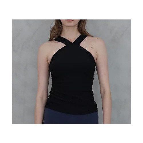 【ジュリエ/Julier】のスパンリブクロスキャミソール インテリア・キッズ・メンズ・レディースファッション・服の通販 founy(ファニー) 　ファッション　Fashion　レディースファッション　Fashion for Women　トップス・カットソー　Cut & Sew Tops　キャミソール&ノースリーブ　Camisoles & Sleeveless Tops　スポーツウェア　Functional & Stylish Sportswear　アンダー　Underwear Essentials　インナー　Innerwear　ストレッチ　Stretch, Stretchy Fabric　フロント　Front, Front Design　ヨガ　Yoga, Yoga Wear　ラップ　Wrap, Wrap Design　ブラック|ID: prp329100004609853 ipo3291000000032976418
