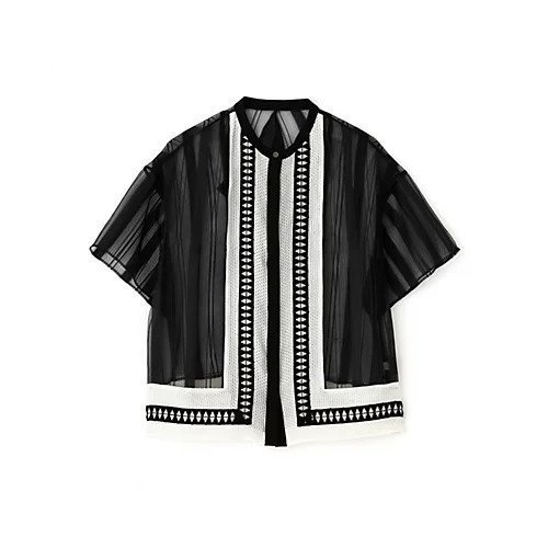 【アドーア/ADORE】のシアーストライプブラウス インテリア・キッズ・メンズ・レディースファッション・服の通販 founy(ファニー) ファッション Fashion レディースファッション Fashion for Women トップス・カットソー Cut & Sew Tops シャツ・ブラウス・オフィスカジュアル Elegant Blouses & Button-Ups おすすめ Recommended / Our Picks シアー Sheer, See-Through スタンダード Standard, Basic ストライプ Stripe, Striped Pattern フィット Fit, Slim Fit フロント Front, Front Design ブライト Bright, Shiny レース Lace, Lace Fabric 半袖 Short Sleeve, Half Sleeve 夏 Summer 春 Spring S/S・春夏 SS, Spring/Summer, Warm Season ブラック|ID: prp329100004609855 ipo3291000000032976434