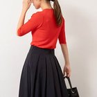 【ノーリーズ/NOLLEY'S】の《手洗い可能》《アンサンブル対応》2 2リブ5分袖プルオーバーニット レッド|ID: prp329100004609858 ipo3291000000032976452