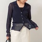【ノーリーズ/NOLLEY'S】のチュール衿付きカットカーディガン ネイビー|ID: prp329100004609859 ipo3291000000032976457