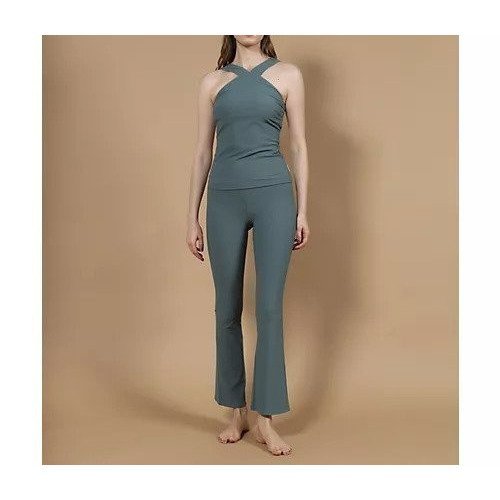 【ジュリエ/Julier】のスパンリブセミフレアパンツ インテリア・キッズ・メンズ・レディースファッション・服の通販 founy(ファニー) 　ファッション　Fashion　レディースファッション　Fashion for Women　パンツ　Pants & Trousers　スポーツウェア　Functional & Stylish Sportswear　ストレッチ　Stretch, Stretchy Fabric　パターン　Pattern, Design Print　ヨガ　Yoga, Yoga Wear　モスグリーン|ID: prp329100004609861 ipo3291000000032976474
