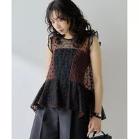 【ウィムガゼット/Whim Gazette】のドットシアーブラウス 人気、トレンドファッション・服の通販 founy(ファニー) ファッション Fashion レディースファッション Fashion for Women トップス・カットソー Cut & Sew Tops シャツ・ブラウス・オフィスカジュアル Elegant Blouses & Button-Ups インド Indian Textile オーガンジー Organza Fabric ドット Polka Dot, Dot Pattern ノースリーブ Sleeveless, No-Sleeve フェミニン Feminine, Girly フラワー Flower, Floral フリル Frill, Ruffle 2025年 2025 2025春夏・S/S Spring/Summer 2025 SS25 |ID:prp329100004610614