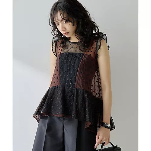 【ウィムガゼット/Whim Gazette】のドットシアーブラウス 人気、トレンドファッション・服の通販 founy(ファニー) 　ファッション　Fashion　レディースファッション　Fashion for Women　トップス・カットソー　Cut & Sew Tops　シャツ・ブラウス・オフィスカジュアル　Elegant Blouses & Button-Ups　インド　Indian Textile　オーガンジー　Organza Fabric　ドット　Polka Dot, Dot Pattern　ノースリーブ　Sleeveless, No-Sleeve　フェミニン　Feminine, Girly　フラワー　Flower, Floral　フリル　Frill, Ruffle　2025年　2025　2025春夏・S/S　Spring/Summer 2025 SS25　 other-1|ID: prp329100004610614 ipo3291000000032988954