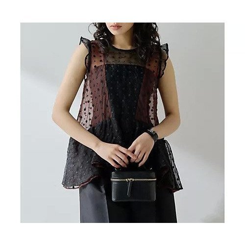 【ウィムガゼット/Whim Gazette】のドットシアーブラウス 人気、トレンドファッション・服の通販 founy(ファニー) 　ファッション　Fashion　レディースファッション　Fashion for Women　トップス・カットソー　Cut & Sew Tops　シャツ・ブラウス・オフィスカジュアル　Elegant Blouses & Button-Ups　インド　Indian Textile　オーガンジー　Organza Fabric　ドット　Polka Dot, Dot Pattern　ノースリーブ　Sleeveless, No-Sleeve　フェミニン　Feminine, Girly　フラワー　Flower, Floral　フリル　Frill, Ruffle　2025年　2025　2025春夏・S/S　Spring/Summer 2025 SS25　other-2|ID: prp329100004610614 ipo3291000000032988957