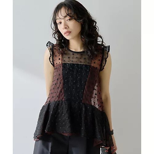 【ウィムガゼット/Whim Gazette】のドットシアーブラウス 人気、トレンドファッション・服の通販 founy(ファニー) 　ファッション　Fashion　レディースファッション　Fashion for Women　トップス・カットソー　Cut & Sew Tops　シャツ・ブラウス・オフィスカジュアル　Elegant Blouses & Button-Ups　インド　Indian Textile　オーガンジー　Organza Fabric　ドット　Polka Dot, Dot Pattern　ノースリーブ　Sleeveless, No-Sleeve　フェミニン　Feminine, Girly　フラワー　Flower, Floral　フリル　Frill, Ruffle　2025年　2025　2025春夏・S/S　Spring/Summer 2025 SS25　other-3|ID: prp329100004610614 ipo3291000000032988958