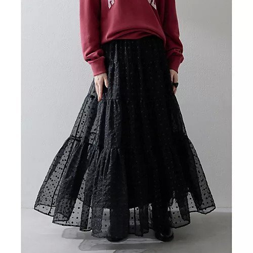 【ウィムガゼット/Whim Gazette】のドットシアースカート インテリア・キッズ・メンズ・レディースファッション・服の通販 founy(ファニー) 　ファッション　Fashion　レディースファッション　Fashion for Women　スカート　Skirts　インド　Indian Textile　オーガンジー　Organza Fabric　スリット　Slit, Slit Detail　ティアードスカート　Tiered Skirt, Flounced Skirt　ドット　Polka Dot, Dot Pattern　フラワー　Flower, Floral　2025年　2025　2025春夏・S/S　Spring/Summer 2025 SS25　ネイビー|ID: prp329100004610616 ipo3291000000032989022