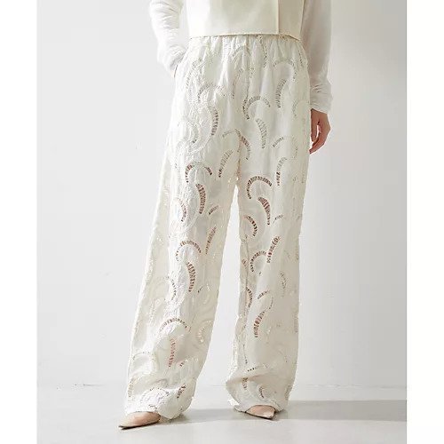 【ウィムガゼット/Whim Gazette】のエンブロイダリーパンツ 人気、トレンドファッション・服の通販 founy(ファニー) 　ファッション　Fashion　レディースファッション　Fashion for Women　パンツ　Pants & Trousers　2025年　2025　2025春夏・S/S　Spring/Summer 2025 SS25　おすすめ　Recommended / Our Picks　インド　Indian Textile　ジャケット　Jacket, Outerwear　マニッシュ　Mannish, Boyish　メッシュ　Mesh, Net Fabric　リラックス　Relax, Relaxed Fit　レース　Lace, Lace Fabric　透かし　Cut-Out, Lacework　other-2|ID: prp329100004610617 ipo3291000000032989036
