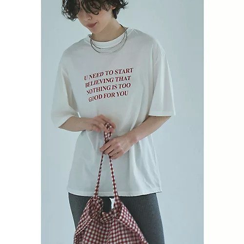 【マージュール/marjour】のMESSAGE PRINT OVERSIZED TEE インテリア・キッズ・メンズ・レディースファッション・服の通販 founy(ファニー) 　ファッション　Fashion　レディースファッション　Fashion for Women　インナー　Innerwear　秋　Autumn　カーディガン　Cardigan, Knitwear　ジャケット　Jacket, Outerwear　ストレッチ　Stretch, Stretchy Fabric　プリント　Print, Printed Pattern　ポケット　Pocket, Pocket Detail　OFFWHITE|ID: prp329100004613247 ipo3291000000033021146