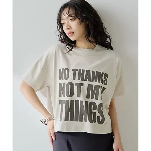 【ウィムガゼット/Whim Gazette】のNO THANKS ロゴTシャツ 人気、トレンドファッション・服の通販 founy(ファニー) 　ファッション　Fashion　レディースファッション　Fashion for Women　トップス・カットソー　Cut & Sew Tops　シャツ・ブラウス・オフィスカジュアル　Elegant Blouses & Button-Ups　ロングTシャツ・Tシャツ　Longline T-Shirts & Tees　2025年　2025　2025春夏・S/S　Spring/Summer 2025 SS25　おすすめ　Recommended / Our Picks　コンパクト　Compact, Small Size　ショート　Short, Short Length　スラックス　Slacks, Dress Pants　フロント　Front, Front Design　プリント　Print, Printed Pattern　ベーシック　Basic, Essential　ボトム　Bottoms, Lower Wear　ロング　Long, Long-Length　 other-1|ID: prp329100004613253 ipo3291000000033021177