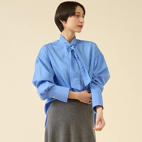 【マルティニーク/martinique】のESSENTIAL ボウタイブラウス インテリア・キッズ・メンズ・レディースファッション・服の通販 founy(ファニー) 　ファッション　Fashion　レディースファッション　Fashion for Women　トップス・カットソー　Cut & Sew Tops　シャツ・ブラウス・オフィスカジュアル　Elegant Blouses & Button-Ups　おすすめ　Recommended / Our Picks　ジャケット　Jacket, Outerwear　冬　Winter / This Winter　秋　Autumn　サックス|ID: prp329100004613284 ipo3291000000033021376