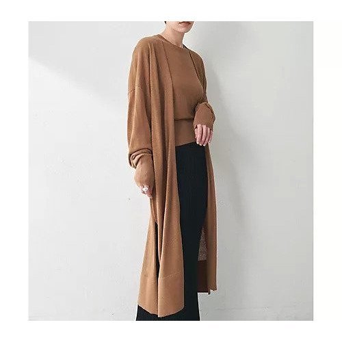 【ウィムガゼット/Whim Gazette】のリネンシルクロングカーディガン インテリア・キッズ・メンズ・レディースファッション・服の通販 founy(ファニー) 　ファッション　Fashion　レディースファッション　Fashion for Women　トップス・カットソー　Cut & Sew Tops　カーディガン・羽織り　Layered Style Cardigans　2025年　2025　2025春夏・S/S　Spring/Summer 2025 SS25　おすすめ　Recommended / Our Picks　アンサンブル　Ensemble Set　カーディガン　Cardigan, Knitwear　サマー　Summer, Summer Style　シルク　Silk, 100% Silk　スリット　Slit, Slit Detail　ベーシック　Basic, Essential　リネン　Linen, Linen Fabric　リラックス　Relax, Relaxed Fit　ロング　Long, Long-Length　エレガント 上品　Elegant　夏　Summer　キャメル|ID: prp329100004613308 ipo3291000000033021548