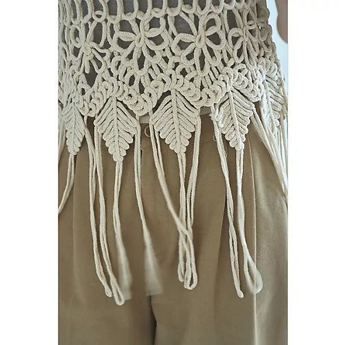 【マージュール/marjour】のMACRAME KNIT FRINGE VEST 人気、トレンドファッション・服の通販 founy(ファニー) 　ファッション　Fashion　レディースファッション　Fashion for Women　アウター　Coat / Outerwear Collection　トップス・カットソー　Cut & Sew Tops　ニット　Knit Tops & Sweaters　ベスト&ジレ / 重ね着スタイル　Vests & Gilets　インナー　Innerwear　ストレッチ　Stretch, Stretchy Fabric　ハンド　Hand, Handmade　フリンジ　Fringe, Tassel　ベスト　Vest, Waistcoat　ポケット　Pocket, Pocket Detail　リラックス　Relax, Relaxed Fit　おすすめ　Recommended / Our Picks　other-2|ID: prp329100004613314 ipo3291000000033021594