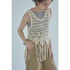 【マージュール/marjour】のMACRAME KNIT FRINGE VEST IVORY|ID: prp329100004613314 ipo3291000000036331985