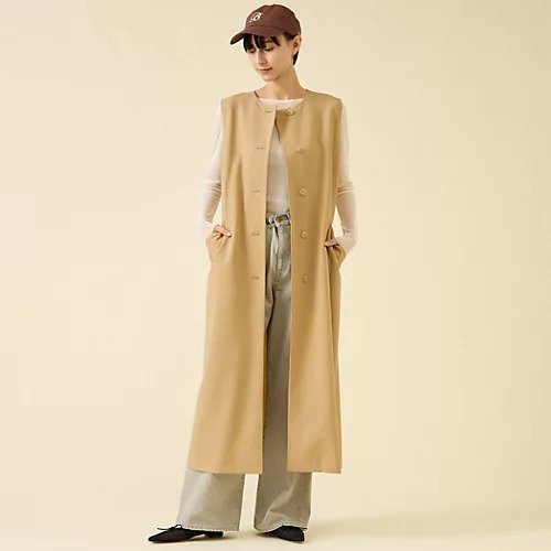 【マルティニーク/martinique】のTW2WAYストレッチジレワンピース(セットアップ可) インテリア・キッズ・メンズ・レディースファッション・服の通販 founy(ファニー) 　ファッション　Fashion　レディースファッション　Fashion for Women　アウター　Coat / Outerwear Collection　おすすめ　Recommended / Our Picks　なめらか　Smooth, Silky Texture　クラシック　Classic, Timeless Style　シルク　Silk, 100% Silk　ストレッチ　Stretch, Stretchy Fabric　セットアップ　Set-Up, Coordinated Outfit　ハイネック　High Neck, Mock Neck　パターン　Pattern, Design Print　フロント　Front, Front Design　ポケット　Pocket, Pocket Detail　ロング　Long, Long-Length　ベージュ|ID: prp329100004613319 ipo3291000000033021621