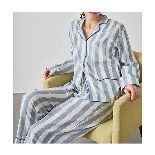 【ウィムガゼット/Whim Gazette】のパジャマ インテリア・キッズ・メンズ・レディースファッション・服の通販 founy(ファニー) 　ファッション　Fashion　レディースファッション　Fashion for Women　2025年　2025　2025春夏・S/S　Spring/Summer 2025 SS25　アニマル　Animal Print　インド　Indian Textile　ストライプ　Stripe, Striped Pattern　ドローストリング　Drawstring, Pull Cord　パイピング　Piping, Trim Design　パジャマ　Pajamas, Sleepwear　プリント　Print, Printed Pattern　レオパード　Leopard, Animal Print　吸水　Absorbent, Quick-Dry　旅行　Travel　ブルー|ID: prp329100004613355 ipo3291000000033021860