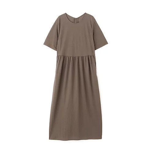 【ヒューマンウーマン/HUMAN WOMAN】のRNスムースギャザーAラインワンピース 人気、トレンドファッション・服の通販 founy(ファニー) 　ファッション　Fashion　レディースファッション　Fashion for Women　ワンピース　Dresses　Aラインワンピース・フレアシルエット　A-Line Dresses / Flared Silhouette Dresses　おすすめ　Recommended / Our Picks　アクセサリー　Fashion Accessories　カーディガン　Cardigan, Knitwear　スタンダード　Standard, Basic　ストレッチ　Stretch, Stretchy Fabric　エレガント 上品　Elegant　夏　Summer　other-3|ID: prp329100004614027 ipo3291000000033034890