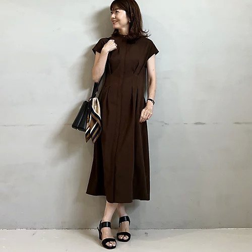 【エムセブンデイズ/M7days】のすっきり見えウエストタックワンピース 人気、トレンドファッション・服の通販 founy(ファニー) 　ファッション　Fashion　レディースファッション　Fashion for Women　ワンピース　Dresses　シャンタン　Shantung, Silk-Like Fabric　スリーブ　Sleeve, Long Sleeve / Short Sleeve　フィット　Fit, Slim Fit　フレア　Flare, Flared　フレンチ　French, French Style　夏　Summer　洗える　Machine Washable　other-3|ID: prp329100004614053 ipo3291000000033035082