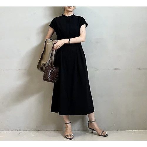 【エムセブンデイズ/M7days】のすっきり見えウエストタックワンピース 人気、トレンドファッション・服の通販 founy(ファニー) 　ファッション　Fashion　レディースファッション　Fashion for Women　ワンピース　Dresses　シャンタン　Shantung, Silk-Like Fabric　スリーブ　Sleeve, Long Sleeve / Short Sleeve　フィット　Fit, Slim Fit　フレア　Flare, Flared　フレンチ　French, French Style　夏　Summer　洗える　Machine Washable　other-3|ID: prp329100004614053 ipo3291000000034229687