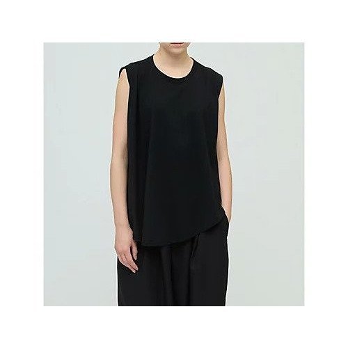【ミズイロ インド/mizuiro ind】のクルーネックアシンメトリープルオーバー インテリア・キッズ・メンズ・レディースファッション・服の通販 founy(ファニー) 　ファッション　Fashion　レディースファッション　Fashion for Women　トップス・カットソー　Cut & Sew Tops　カジュアルプルオーバー・ニットトップス　Pullovers & Knit Tops / Casual Pullovers　おすすめ　Recommended / Our Picks　アシンメトリー　Asymmetrical Style　カットソー　Cut and Sewn Top　シンプル　Simple, Minimal　ノースリーブ　Sleeveless, No-Sleeve　人気　Popular, Best Seller　夏　Summer　ブラック|ID: prp329100004614960 ipo3291000000033047814