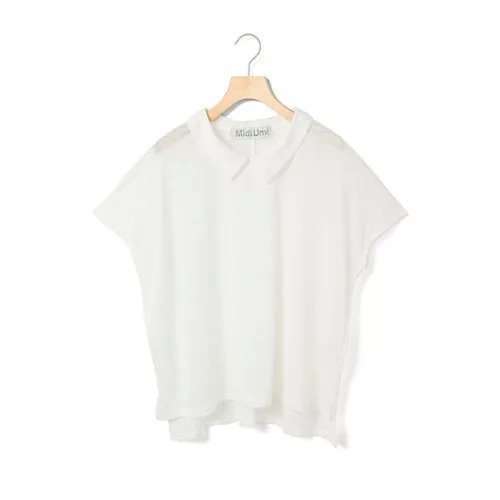 【ミディウミ/MidiUmi】の襟付きリネンプルオーバー インテリア・キッズ・メンズ・レディースファッション・服の通販 founy(ファニー) 　ファッション　Fashion　レディースファッション　Fashion for Women　トップス・カットソー　Cut & Sew Tops　カジュアルプルオーバー・ニットトップス　Pullovers & Knit Tops / Casual Pullovers　カーディガン　Cardigan, Knitwear　スリット　Slit, Slit Detail　リネン　Linen, Linen Fabric　夏　Summer　巾着　Drawstring Bag, Kinchaku　オフホワイト|ID: prp329100004614965 ipo3291000000033047849